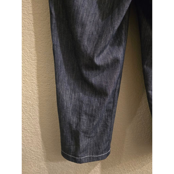 Tanjay Petite Straight Leg Pants 12P Blue with White Stitching - Picture 12 of 14